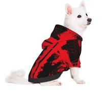Salelf Bloody Background for Small Dogs Hoodie Winter Autumn Warm Polyester Puppy Clothes Hooded Soft Cozy Dog Sweater for Small Breed Cold Weather