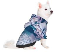 Salelf Bright Colorful Iris Flowers for Small Dog Hoodie for Winter Fall, Warm Polyester Puppy Clothes with Hood, Soft Cozy Dog Sweater for Small Breeds, Cold Weather Pet Apparel