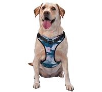 Salelf Bright Colorful Iris Flowers No Pull Dog Harness Reflective Adjustable Pet VES No Choke Front Clip Pet Harness with 2 Leash Clips + 1 Pet Leash for Large Dog Walking