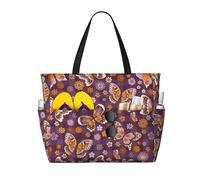 Salelf Buffalo Plaid and Butterflys Large Beach Tote Bag for Women Extra Large Capacity Waterproof Sandproof Pool Bag Suitable for Swimming Pool Gym Travel, Black, One Size