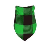Salelf Buffalo Plaid Green Black Dog Bandana Premium Durable Triangle Scarf -1 PackWashable Make Your Pooch Stand Out Dog Bandana Suitable for Neutral Large Dogs