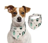 Salelf Cactus in a Flower Pot for Dog Bandana Adjustable - Quick Dry & Breathable Cotton, Cute Floral Pattern for Small Medium Large Dogs, Perfect for Holiday Photos