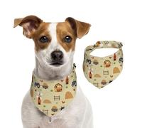 Salelf Car Tractors and Houses_86036667 for Dog Bandana Adjustable - Quick Dry & Breathable Cotton, Cute Floral Pattern for Small Medium Large Dogs, Perfect for Holiday Photos