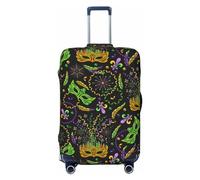 Salelf Cartoon Carrot Luggage Cover Washable Elasticated Luggage Covers for Suitcase TSA Approved Stylish Scratch Resistant Luggage Case Protector, Carnival Mardi Gras3, S (18.8-20.8 in suitcase)