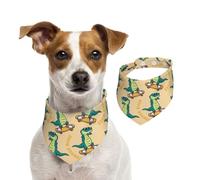Salelf Cartoon Crocodile Skateboard for Dog Bandana Adjustable - Quick Dry & Breathable Cotton, Cute Floral Pattern for Small Medium Large Dogs, Perfect for Holiday Photos