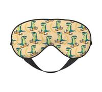 Salelf Cartoon Crocodile Skateboard Sleep Mask Double-Sided Eye Mask Soft Adjustable Sleeping Eye Covers for Sleeping Perfect Shading Reduce Eye Edema