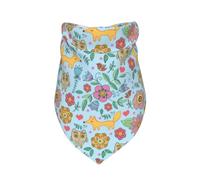 Salelf Cartoon Foxes and Owls Dog Bandana Premium Durable Triangle Scarf -1 PackWashable Make Your Pooch Stand Out Dog Bandana Suitable for Neutral Large Dogs