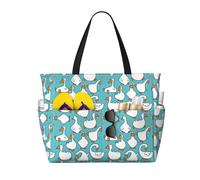 Salelf Cartoon Funny Goose Large Beach Tote Bag for Women Extra Large Capacity Waterproof Sandproof Pool Bag Suitable for Swimming Pool Gym Travel