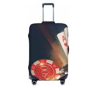 Salelf Casino Poker Chips Luggage Cover Washable Elasticated Luggage Covers for Suitcase TSA Approved Stylish Scratch Resistant Luggage Case Protector, Black, M (22.8-25 in suitcase)