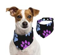Salelf Cat Dog Footprints for Dog Bandana Adjustable - Quick Dry & Breathable Cotton, Cute Floral Pattern for Small Medium Large Dogs, Perfect for Holiday Photos