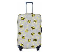 Salelf Cheerful Bumble Bees and Daisies for Luggage Cover Washable Elasticated Suitcase Covers TSA Approved Stylish Dust and Scratch Resistant Case Protector for Kids and Adults
