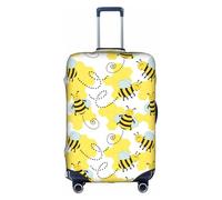 Salelf Cheerful Bumble Bees for Luggage Cover Washable Elasticated Suitcase Covers TSA Approved Stylish Dust and Scratch Resistant Case Protector for Kids and Adults, White, Large
