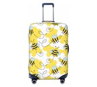 Salelf Cheerful Bumble Bees Luggage Cover Washable Elasticated Luggage Covers for Suitcase TSA Approved Stylish Scratch Resistant Luggage Case Protector, Black, X-L (28.3-31.5 in suitcase)