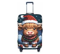 Salelf Christmas Bull for Luggage Cover Washable Elasticated Suitcase Covers TSA Approved Stylish Dust and Scratch Resistant Case Protector for Kids and Adults, Black, Medium