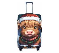 Salelf Christmas Bull for Luggage Cover Washable Elasticated Suitcase Covers TSA Approved Stylish Dust and Scratch Resistant Case Protector for Kids and Adults, Black, X-Large