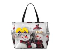 Salelf Christmas Snowman With Hat Large Beach Tote Bag for Women Extra Large Capacity Waterproof Sandproof Pool Bag Suitable for Swimming Pool Gym Travel