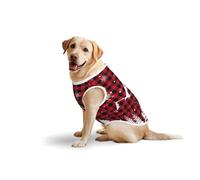 Salelf Christmas Tree Buffalo Plaid for Dog Costume, All Season Soft Pure Cotton Pet Harness, Outerwear for Medium to Large Dogs, Outdoor Walking