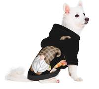 Salelf Coffee Lover Gnome for Small Dog Hoodie for Winter Fall, Warm Polyester Puppy Clothes with Hood, Soft Cozy Dog Sweater for Small Breeds, Cold Weather Pet Apparel