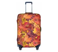 Salelf Colorful Autumn Maple Leaves for Luggage Cover Washable Elasticated Suitcase Covers TSA Approved Stylish Dust and Scratch Resistant Case Protector for Kids and Adults, White, X-Large