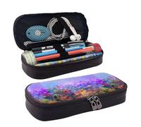 Salelf Colorful Purple Cosmos Flower Pencil Case Portable Pencil Bag Pencil Pouch School Office Storage Pen Pouch Pouch Holder Box for Adults and Teen