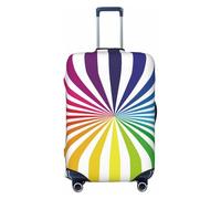 Salelf Colorful Rainbow for Luggage Cover Washable Elasticated Suitcase Covers TSA Approved Stylish Dust and Scratch Resistant Case Protector for Kids and Adults, Black, X-Large