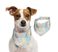 Salelf Corals and Seashells 1 for Dog Bandana Adjustable - Quick Dry & Breathable Cotton, Cute Floral Pattern for Small Medium Large Dogs, Perfect for Holiday Photos