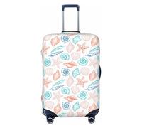 Salelf Corals Luggage Cover Washable Elasticated Luggage Covers for Suitcase TSA Approved Stylish Scratch Resistant Luggage Case Protector, Colorful Seashells1, X-L (28.3-31.5 in suitcase)