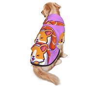 Salelf Corgi in Sushi Roll Dog Hoodie Security Dog Hoodie Sweater with Pocket and Leash Hole Warm Pet Clothes Dog Winter Sweatshirt for Medium Large Dogs