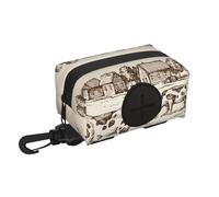 Salelf Cows On The Farm for Dog Poop Bag Holder for Leash Doggie Waste Bag Dispenser with Carabiner Clip Soft Fabric Zipper Small Doggy Puppy Pouch