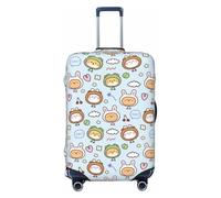Salelf Cute Animals Face for Luggage Cover Washable Elasticated Suitcase Covers TSA Approved Stylish Dust and Scratch Resistant Case Protector for Kids and Adults, Black, L