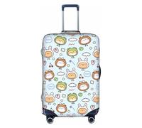 Salelf Cute Animals Face for Luggage Cover Washable Elasticated Suitcase Covers TSA Approved Stylish Dust and Scratch Resistant Case Protector for Kids and Adults, White, L