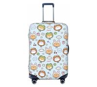 Salelf Cute Animals Face Luggage Cover Washable Elasticated Luggage Covers for Suitcase TSA Approved Stylish Scratch Resistant Luggage Case Protector, Black, X-L (28.3-31.5 in suitcase)