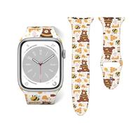 Salelf Cute Bee Honey Jar Hive Bear for Extra Long Apple Watch Band with Dual Buckle, Stretchy Silicone Strap, Sport Fashion Bands for Women Men Compatible with iWatch Series 9/8/SE