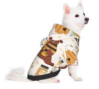 Salelf Cute Bee Honey Jar Hive Bear for Small Dog Hoodie for Winter Fall, Warm Polyester Puppy Clothes with Hood, Soft Cozy Dog Sweater for Small Breeds, Cold Weather Pet Apparel