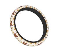 Salelf Cute Bee Honey Jar Hive Bear for Steering Wheel Cover, Universal Neoprene Car Steering Wheel Protector, Non-Slip Easy Install for Cars, Trucks, SUV & ATV