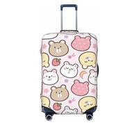 Salelf Cute Cartoon Bear Face Luggage Cover Washable Elasticated Luggage Covers for Suitcase TSA Approved Stylish Scratch Resistant Luggage Case Protector, Black, L (26-28 in suitcase)
