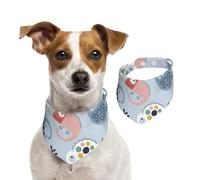 Salelf Cute Chameleons On Blue for Dog Bandana Adjustable - Quick Dry & Breathable Cotton, Cute Floral Pattern for Small Medium Large Dogs, Perfect for Holiday Photos