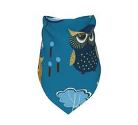 Salelf Cute Colorful Owls and Trees Dog Bandana Premium Durable Triangle Scarf -1 PackWashable Make Your Pooch Stand Out Dog Bandana Suitable for Neutral Large Dogs