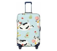 Salelf Cute Cows Luggage Cover Washable Elasticated Luggage Covers for Suitcase TSA Approved Stylish Scratch Resistant Luggage Case Protector, Black, L (26-28 in suitcase)