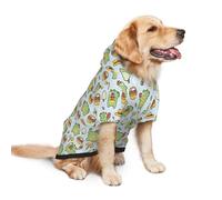 Salelf Cute Crocodile with Fruit for Dog Hoodie Sweatshirt for Large Dogs, Winter Warm Fleece Lined Polyester Jacket for German Shepherd Golden Retriever, Reflective Strips for Night Walk