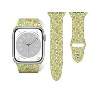 Salelf Cute frog Hold Strawberry for Extra Long Apple Watch Band with Dual Buckle, Stretchy Silicone Strap, Sport Fashion Bands for Women Men Compatible with iWatch Series 9/8/SE