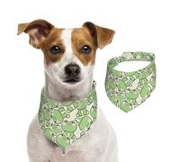 Salelf Cute Frog in Sitting Pose for Dog Bandana Adjustable - Quick Dry & Breathable Cotton, Cute Floral Pattern for Small Medium Large Dogs, Perfect for Holiday Photos