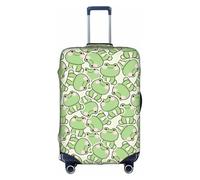 Salelf Cute Frog in Sitting Pose for Luggage Cover Washable Elasticated Suitcase Covers TSA Approved Stylish Dust and Scratch Resistant Case Protector for Kids and Adults, White, X-Large