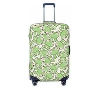 Salelf Cute Frog in Sitting Pose for Luggage Cover Washable Elasticated Suitcase Covers TSA Approved Stylish Dust and Scratch Resistant Case Protector for Kids and Adults, Black, Small