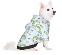 Salelf Cute Frog Stay on Leaf for Small Dog Hoodie for Winter Fall, Warm Polyester Puppy Clothes with Hood, Soft Cozy Dog Sweater for Small Breeds, Cold Weather Pet Apparel
