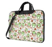 Salelf Cute Frog with Ice Cream for 360 Protection Laptop Bag for 13-15.6 Inch, Business Messenger Briefcase, Black, 14 inch