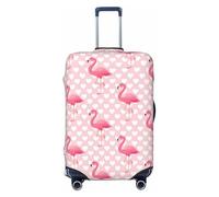 Salelf Cute Healthy Teeth Luggage Cover Washable Elasticated Luggage Covers for Suitcase TSA Approved Stylish Scratch Resistant Luggage Case Protector, Cute Flamingo With Heart, M (22.8-25 in suitcase