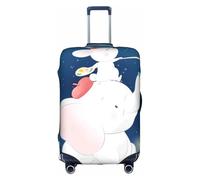 Salelf Cute Little Bunny Elephant Painting A Planet for Luggage Cover Washable Elasticated Suitcase Covers TSA Approved Stylish Dust and Scratch Resistant Case Protector for Kids and Adults, White
