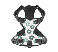 Salelf Cute Naive Floral No Pull Dog Harness Reflective Adjustable Pet VES No Choke Front Clip Pet Harness with 2 Leash Clips + 1 Pet Leash for Large Dog Walking