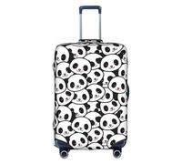 Salelf Cute Panda Face for Luggage Cover Washable Elasticated Suitcase Covers TSA Approved Stylish Dust and Scratch Resistant Case Protector for Kids and Adults, White, L